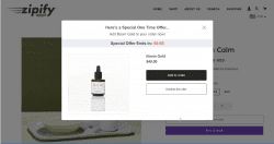 Example of pre-purchase upsells on the product page in Zipify OneClickUpsell