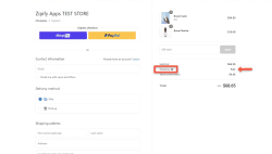 Example of the "free shipping" being applied to the Shopify checkout.
