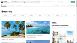 Image of Unsplash's search results for "beaches".