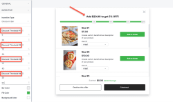 The multi-product pre-purchase builder showing the 4 available discount thresholds