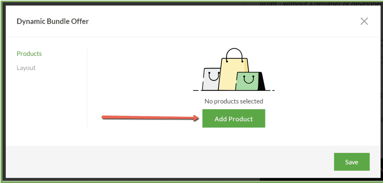The Dynamic Bundle Offer block "Products" section