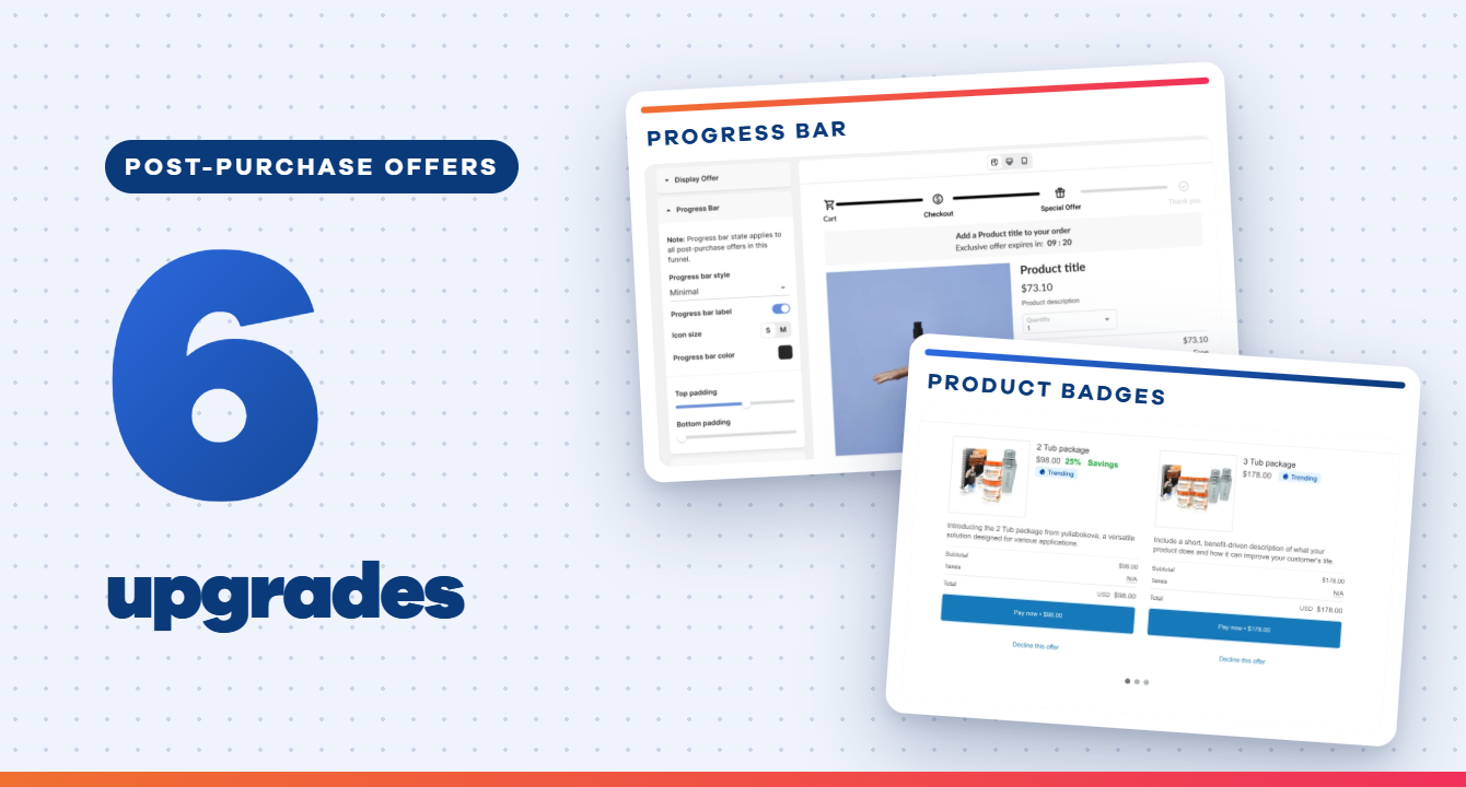 Post-Purchase Offers - 6 Upgrades
