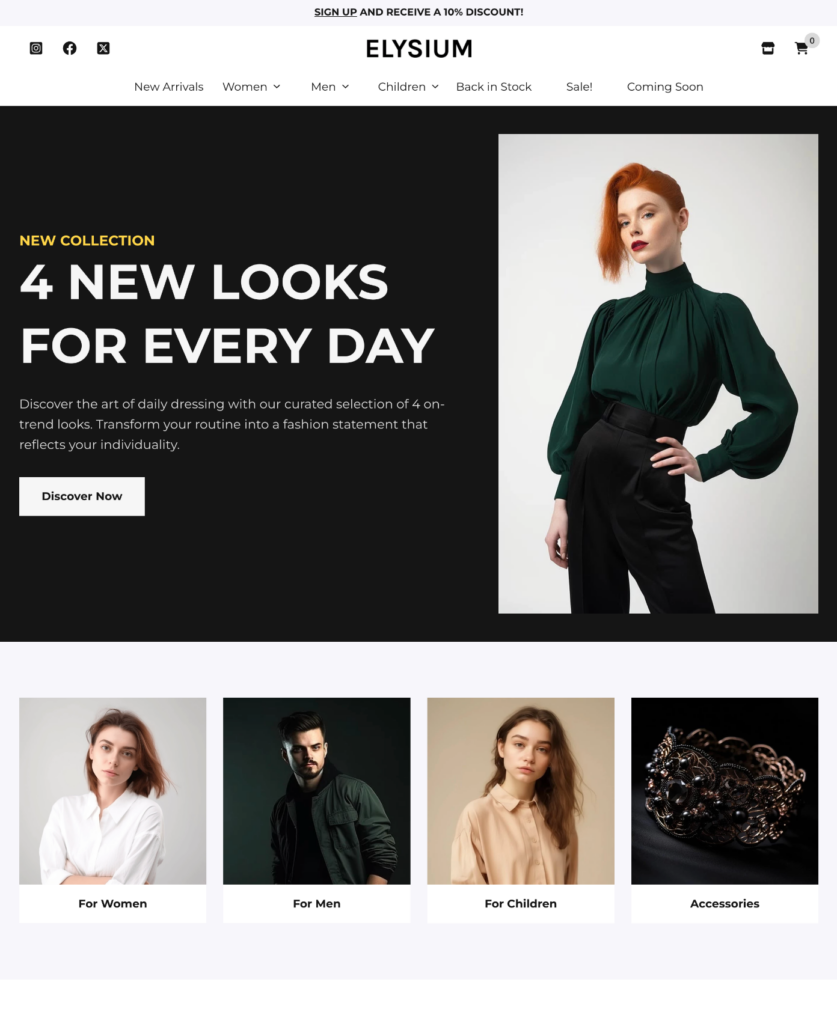 A custom home page built in Zipify Pages