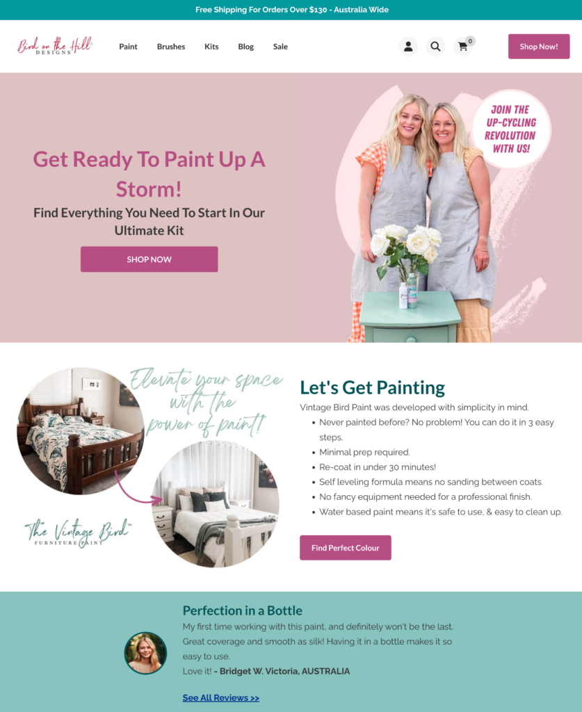 Bird on the Hill Pre-sale Page template preview