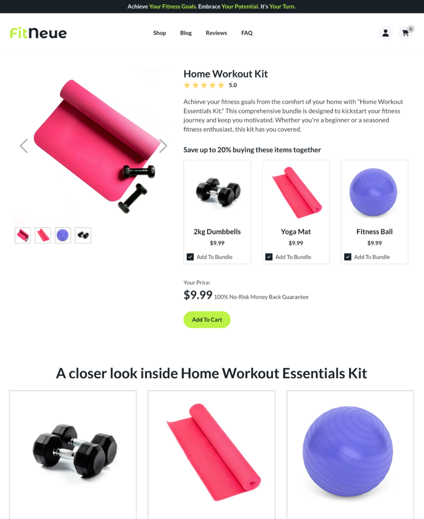 Proven Profitable Fitness Bundle Page template preview