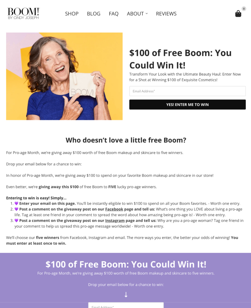 Social Contest Opt-In Page template preview