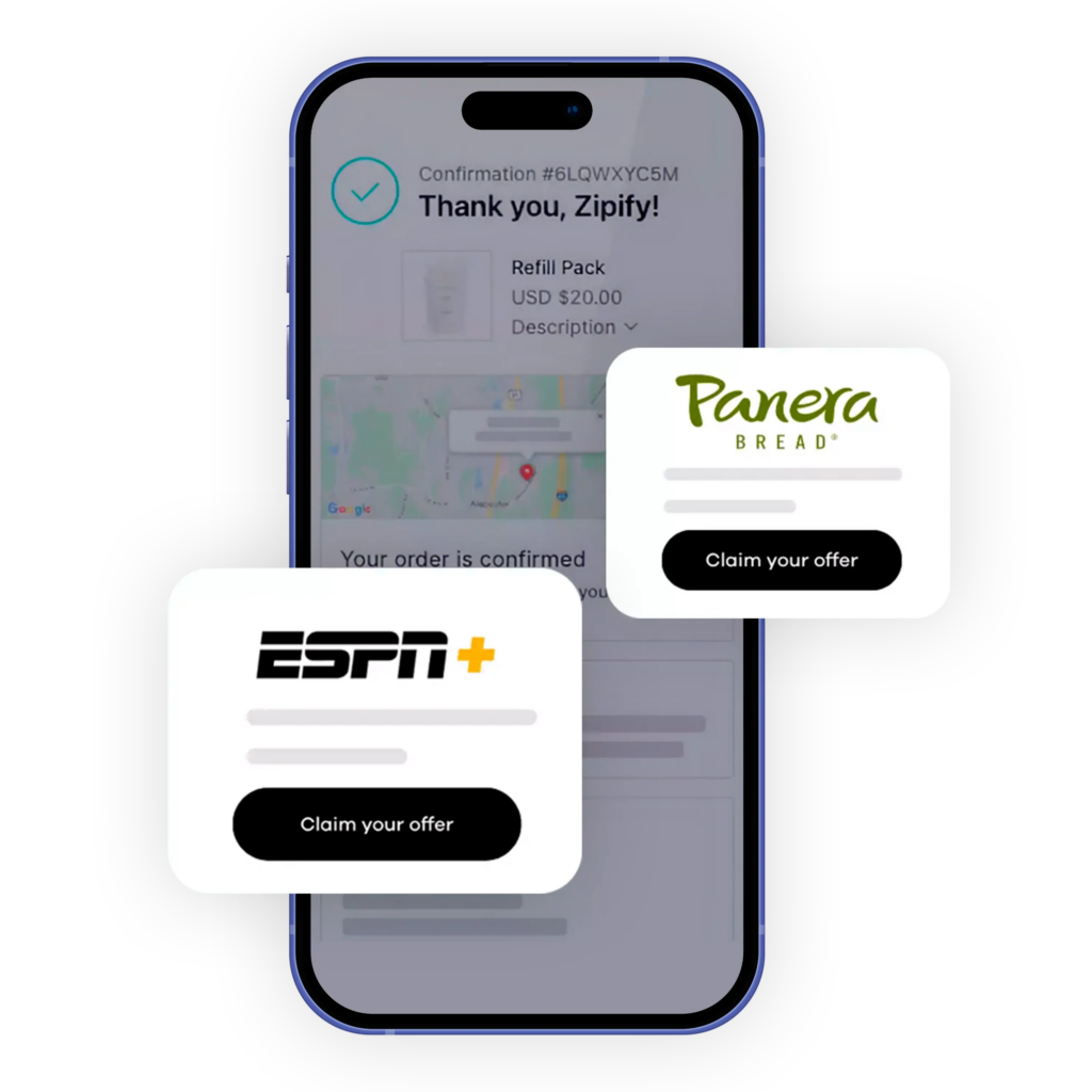 PostProfit offers shown on a thank-you page
