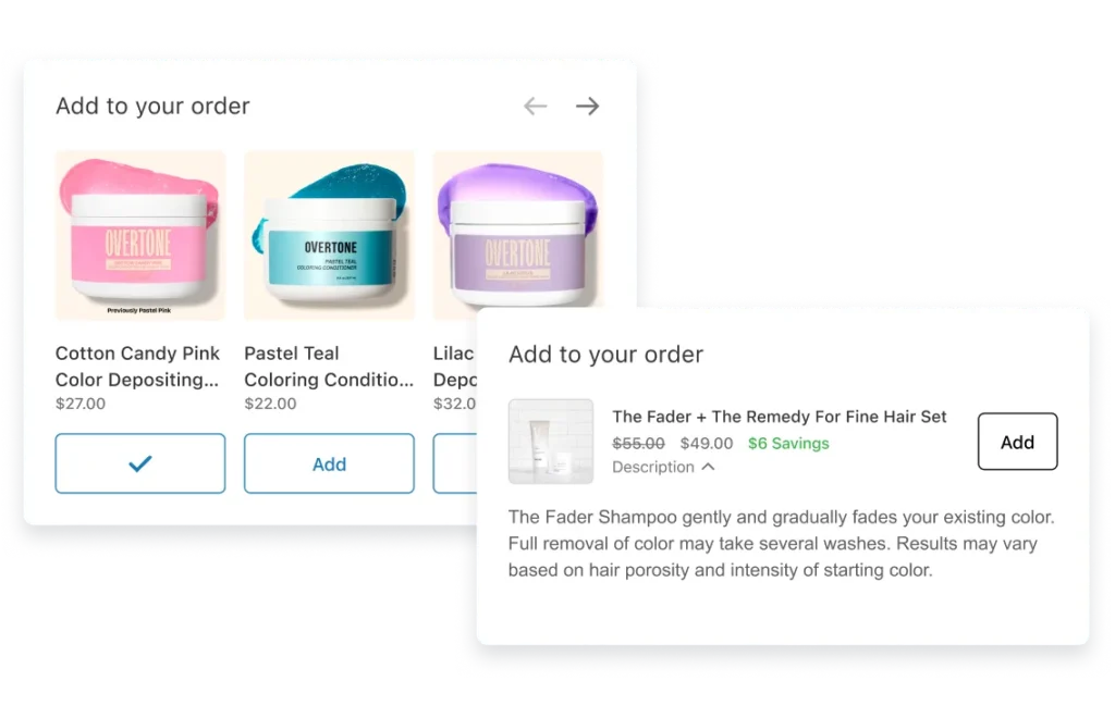 In-checkout Add to your order offer inside the native Shopify checkout