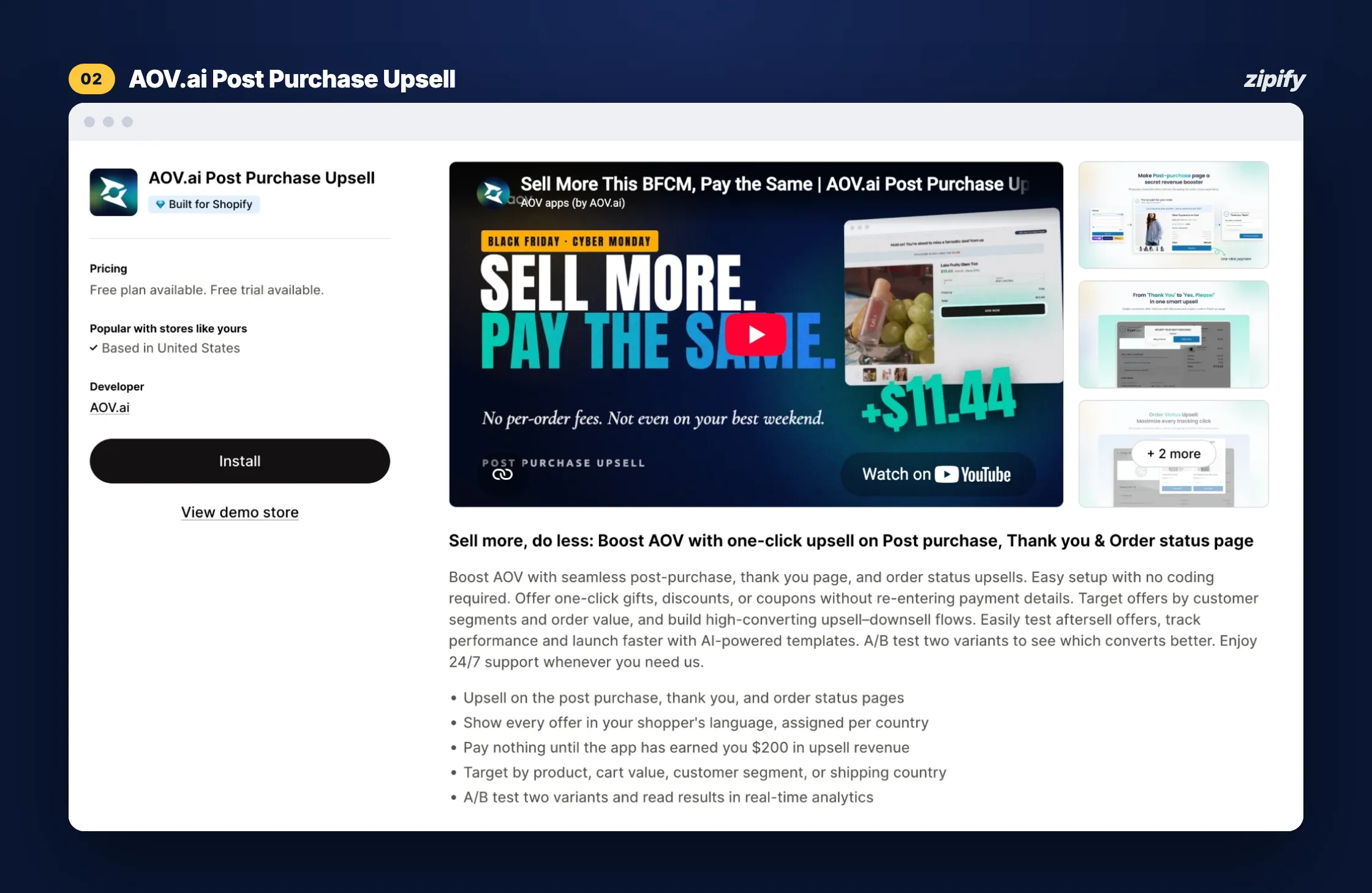 AOV.ai Post Purchase Upsell