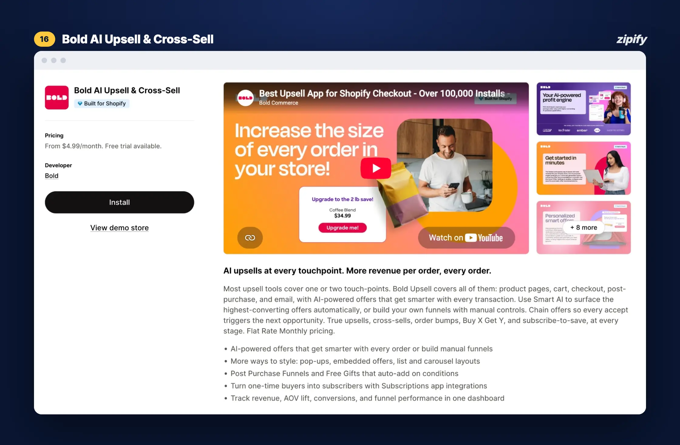  Bold AI Upsell & Cross-Sell on the Shopify App Store
